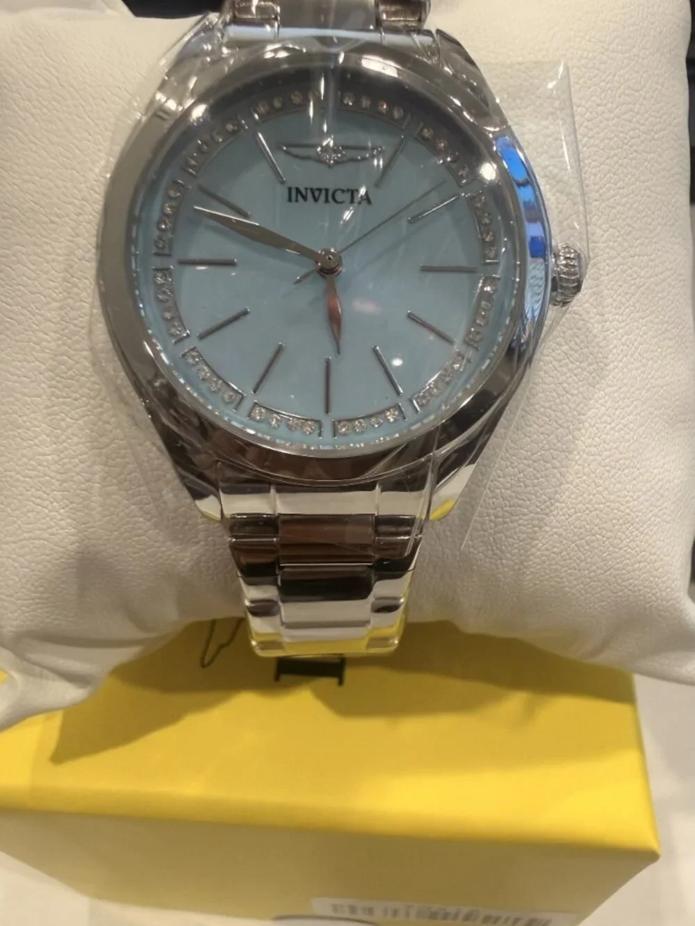70416 - Invicta Celestial Lady 33mm Silver Tone Case Blue Metal Dial Silver Band
